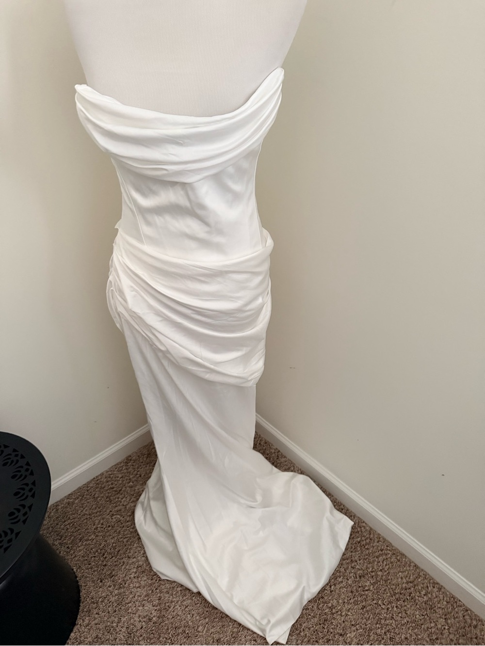 NWT Babyboo Kensington Satin Bridal Maxi Long Dress Ivory Dress Size Women’s M - Picture 4 of 7
